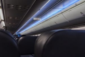 Empty Airplane Seats In The Cabin Stock Photo
