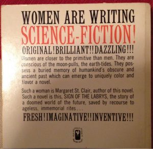 Back Blurb about women writing SciFi in 1963