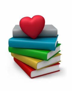 Heart and Books Clip Art