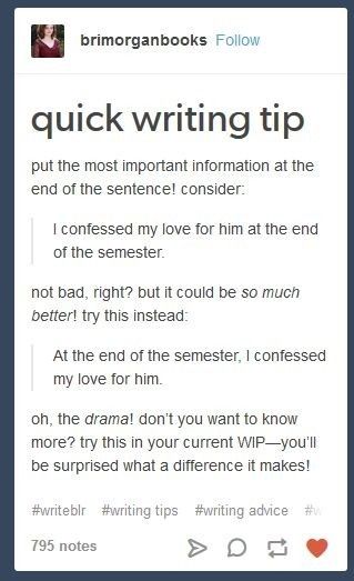 Quick writing tip
